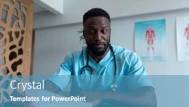  Presentation with doctor african - PPT theme consisting of african-american-male-doctor background and a teal colored foreground