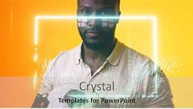  Presentation with face match - Presentation featuring african-american-male-fan background and a light gray colored foreground