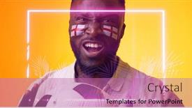  Presentation with face match - Slides consisting of african-american-male-fan background and a coral colored foreground