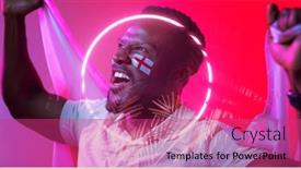  Presentation with face match - Slide deck with african-american-male-fan background and a  colored foreground