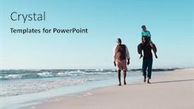  Presentation with walking together - Slides enhanced with african-american-male-multigeneration-family background and a arctic colored foreground