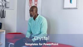  Presentation with african american patient - Presentation featuring african-american-male-patient-sitting background and a teal colored foreground