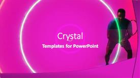  Presentation with abstract circles - Presentation design featuring african-american-male-player-holding background and a purple colored foreground