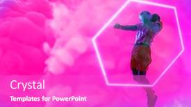  Presentation with juggling - Theme with african-american-male-player-juggling background and a purple colored foreground