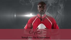  Presentation with tournament - Presentation design consisting of african-american-male-rugby-player background and a tawny brown colored foreground