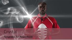  Presentation with tournament - Theme with african-american-male-rugby-player background and a violet colored foreground