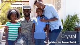  Presentation with family day - Cool new presentation with african-american-male-solider-wearing backdrop and a ocean colored foreground