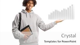  Presentation with student - Theme enhanced with african-american-male-student-holding background and a  colored foreground