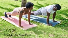  Presentation with african american black couple - Slide set featuring african-american-man-and-woman background and a yellow colored foreground