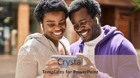  Presentation with african american black couple - Slide set consisting of african-american-man-and-woman background and a coral colored foreground