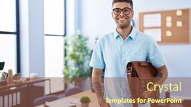  Presentation with african american business - Theme consisting of african-american-man-business-worker background and a tawny brown colored foreground