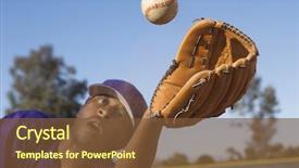  Presentation with baseball - Presentation consisting of african american man catching baseball background and a tawny brown colored foreground