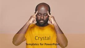  Presentation with contemplating - Presentation featuring african-american-man-contemplating background and a gold colored foreground