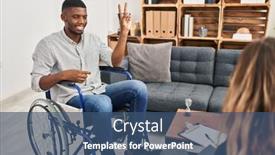  Presentation with american - PPT theme consisting of african-american-man-doing-therapy background and a ocean colored foreground