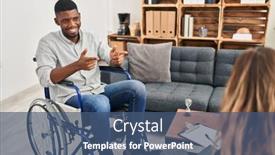  Presentation with american energy - Presentation featuring african-american-man-doing-therapy background and a ocean colored foreground