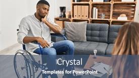  Presentation with depression - Slide deck with african-american-man-doing-therapy background and a ocean colored foreground