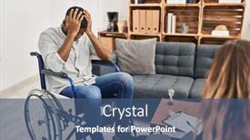  Presentation with migraine - Slide deck enhanced with african-american-man-doing-therapy background and a ocean colored foreground