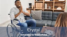  Presentation with praying hands - Presentation theme enhanced with african-american-man-doing-therapy background and a ocean colored foreground