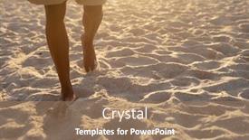  Presentation with summer sun - Slide set consisting of african-american-man-enjoying-free background and a coral colored foreground