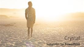  Presentation with hawaiian - Presentation theme consisting of african-american-man-enjoying-free background and a coral colored foreground