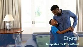  Presentation with social isolation - Slide deck with african-american-man-enjoying background and a ocean colored foreground