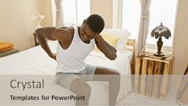  Presentation with back pain - Presentation with african-american-man-feeling-back background and a mint green colored foreground