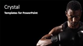  Presentation with gear - Presentation with african-american-man-in-boxing and a black colored foreground