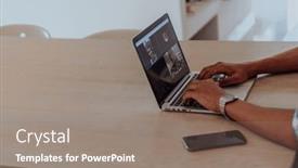  Presentation with chat - Slide deck consisting of african-american-man-in-glasses background and a gray colored foreground