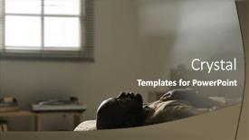  Presentation with melancholy - Presentation theme consisting of african-american-man-in-melancholy background and a gray colored foreground