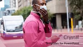 Presentation with pollution - Cool new slides with african-american-man-out backdrop and a red colored foreground