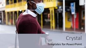  Presentation with pollution - PPT theme having african-american-man-out background and a light blue colored foreground