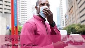  Presentation with face masks - Audience pleasing theme consisting of african-american-man-out backdrop and a red colored foreground