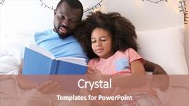  Presentation with bedtime story - Amazing presentation theme having african american man reading bedtime backdrop and a coral colored foreground