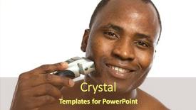  Presentation with shaving - PPT layouts featuring african-american-man-shaving-isolated background and a tawny brown colored foreground