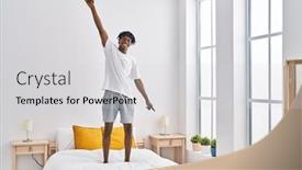  Presentation with african american doctors - Presentation with african-american-man-smiling-confident background and a light gray colored foreground