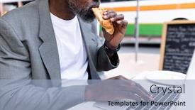  Presentation with african american in computer - Amazing slides having african-american-man-spending-time backdrop and a light blue colored foreground