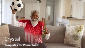  Presentation with beer bottle - Theme with african-american-man-spending-time background and a tawny brown colored foreground