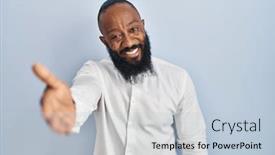  Presentation with blue handshake - 