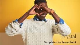  Presentation with american heart - Audience pleasing presentation theme consisting of african-american-man-wearing-denim backdrop and a lemonade colored foreground