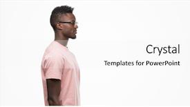  Presentation with ophthalmoscope african american models - Colorful slide deck enhanced with african american man wearing pink backdrop and a white colored foreground