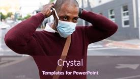  Presentation with pollution air - Cool new slide deck with african-american-man-wearing-red backdrop and a wine colored foreground