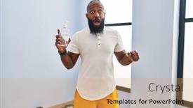  Presentation with sportswear - Presentation design having african-american-man-wearing-sportswear background and a yellow colored foreground