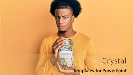 Presentation with african charity - Beautiful presentation featuring african-american-man-with-afro backdrop and a yellow colored foreground