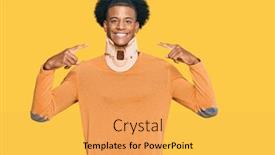  Presentation with african american dental - Colorful slide deck enhanced with african-american-man-with-afro backdrop and a yellow colored foreground