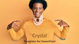  Presentation with cervical - Presentation design enhanced with african-american-man-with-afro background and a yellow colored foreground
