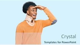  Presentation with far away - PPT layouts with african-american-man-with-afro background and a sky blue colored foreground