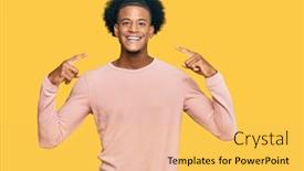  Presentation with african american dental - PPT theme with african-american-man-with-afro background and a yellow colored foreground