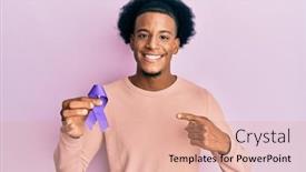  Presentation with afro - Presentation design enhanced with african-american-man-with-afro background and a coral colored foreground