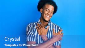  Presentation with hair care - Presentation theme having african-american-man-with-afro background and a teal colored foreground