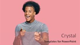  Presentation with american energy - PPT theme enhanced with african-american-man-with-afro background and a coral colored foreground